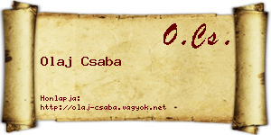 Olaj Csaba névjegykártya