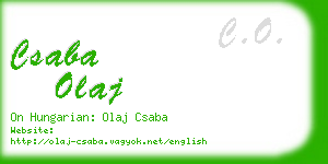 csaba olaj business card